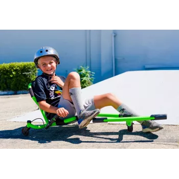 EzyRoller Spinner Pro X go-kart verde a propulsione 360° per bambini da 10 anni