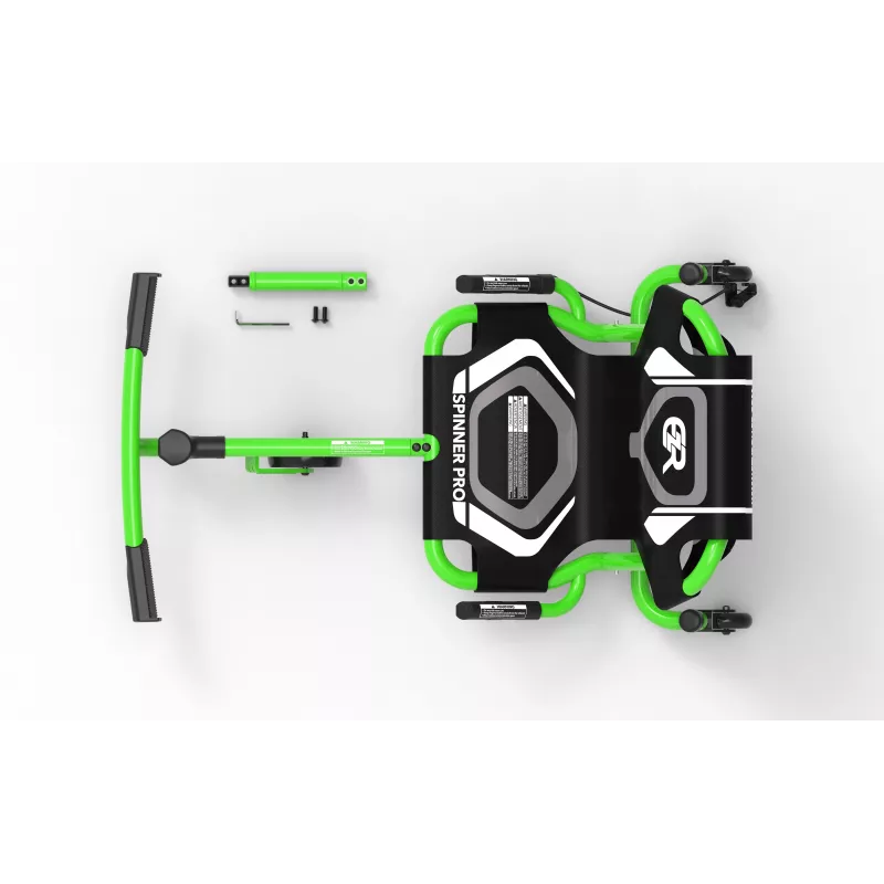 EzyRoller Spinner Pro X go-kart verde a propulsione 360° per bambini da 10 anni