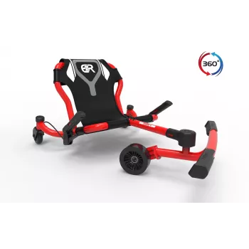 EzyRoller Spinner X go-kart da cavalcare - a propulsione con rotazione a 360° - rosso