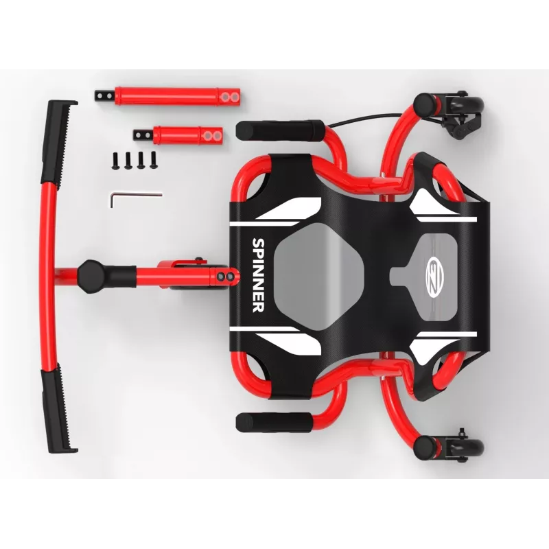 EzyRoller Spinner X go-kart da cavalcare - a propulsione con rotazione a 360° - rosso
