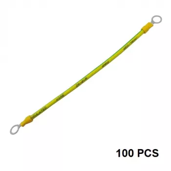 HISMART cavo di terra con connettori per pannelli solari, rame, 4 mm², 20 cm, 100 pz.