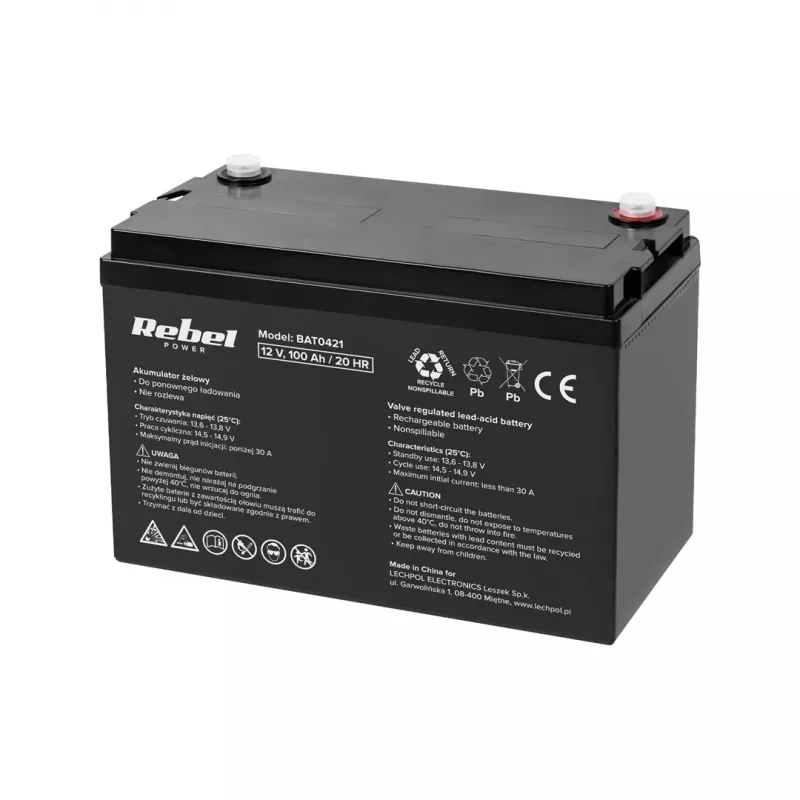 REBEL VIPOW Batteria al gel 12V 100Ah