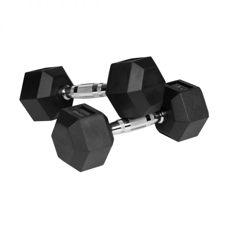 REBEL ACTIVE Manubri in ghisa con rivestimento in gomma 2x5 kg