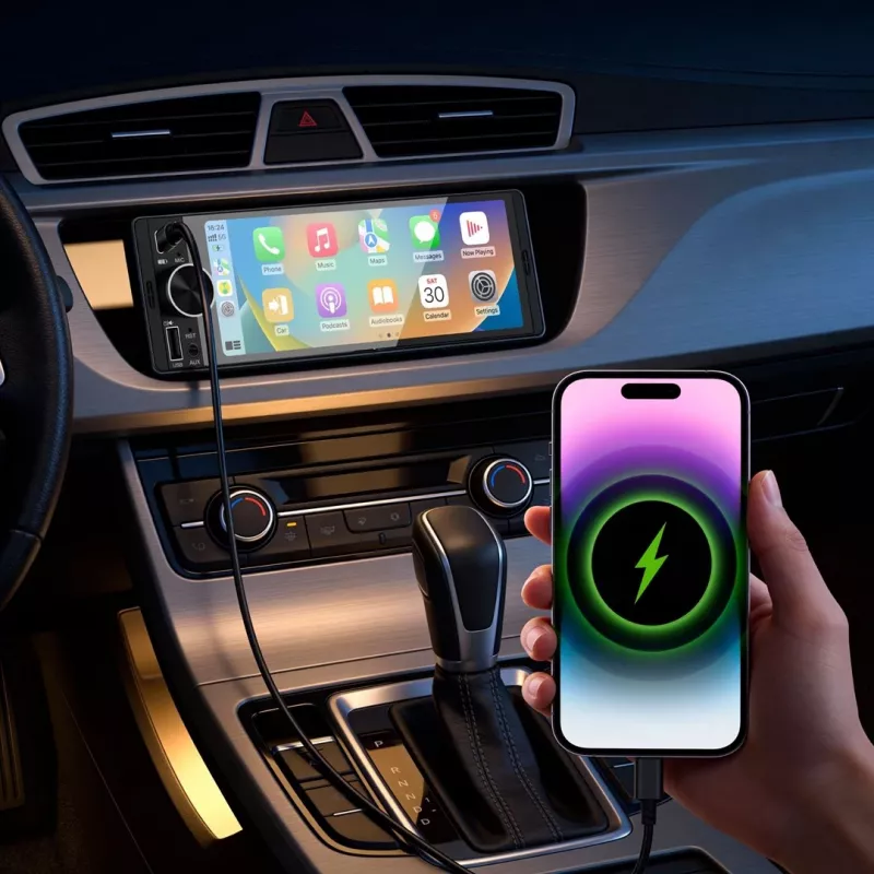 KRUGER & MATZ KM2016 Autoradio 1DIN con Apple CarPlay e Android Auto, touchscreen LCD 7