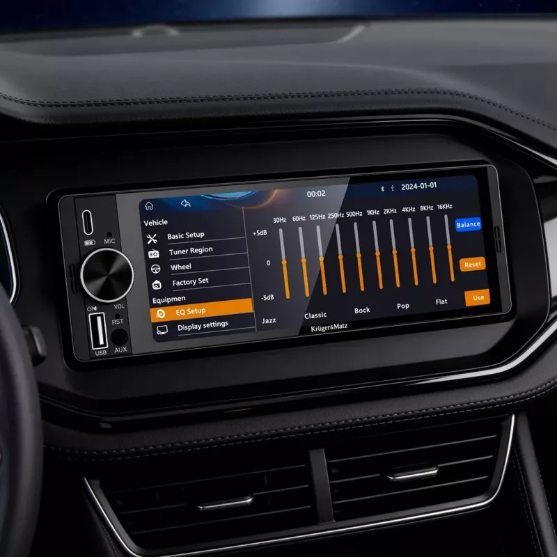 KRUGER & MATZ KM2016 Autoradio 1DIN con Apple CarPlay e Android Auto, touchscreen LCD 7