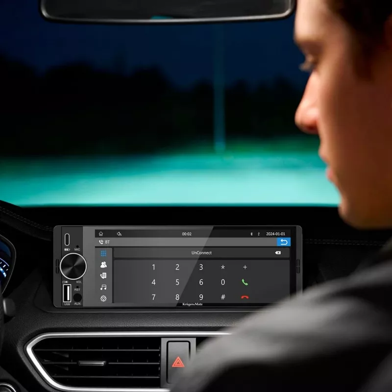 KRUGER & MATZ KM2016 Autoradio 1DIN con Apple CarPlay e Android Auto, touchscreen LCD 7