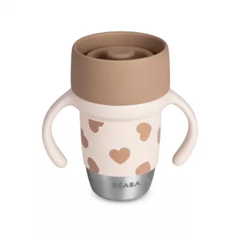 Beaba BigLove Bicchiere da allenamento in acciaio inox 360° 250 ml rosa