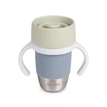 Beaba Bicchiere da allenamento in acciaio inox 360° Pebble Grey