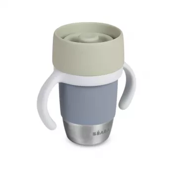 Beaba Bicchiere da allenamento in acciaio inox 360° Pebble Grey