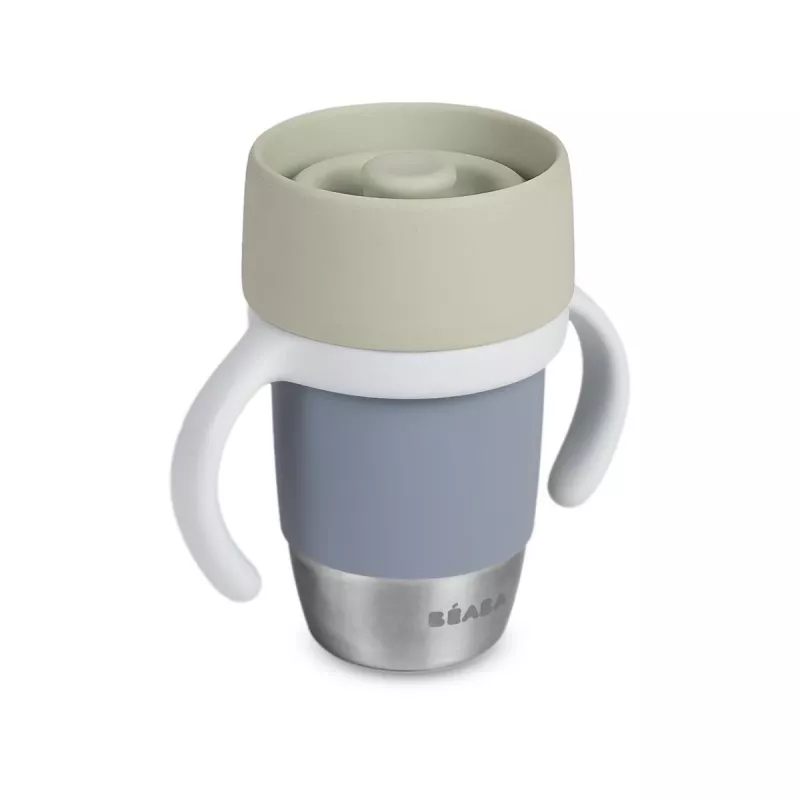 Beaba Bicchiere da allenamento in acciaio inox 360° Pebble Grey
