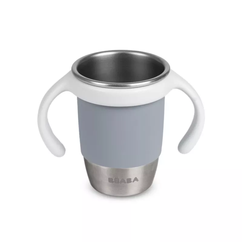 Beaba Bicchiere da allenamento in acciaio inox 360° Pebble Grey