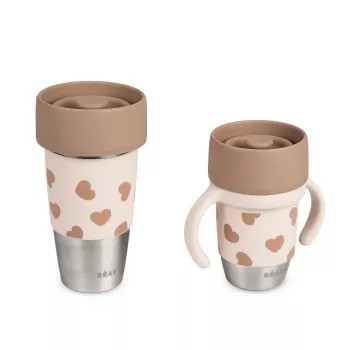 Beaba Mini & Me BigLove Set di bicchieri in acciaio inox per mamma e bambino 360° bicchieri da allenamento 2 pezzi