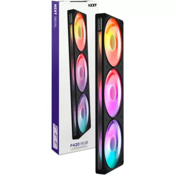 NZXT F420 RGB Dissipatore a liquido All-in-One, radiatore 420mm, 3 ventole 140mm, nero