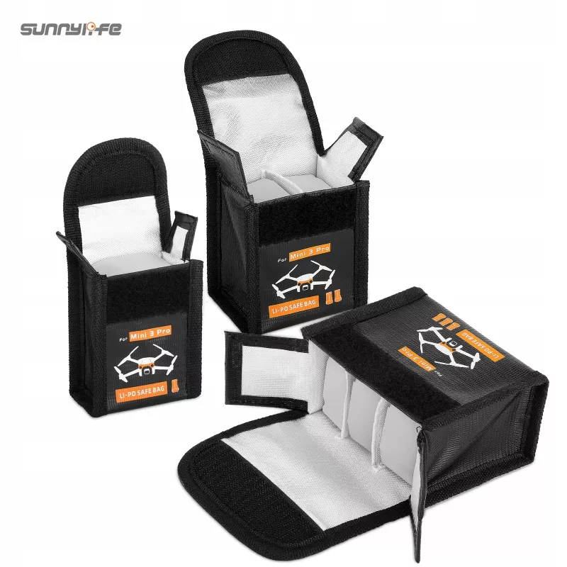 SUNNYLIFE Borsa porta batterie per DJI Mini 3 Pro / Mini 4 Pro - Per 3 batterie Li-Po (nero)