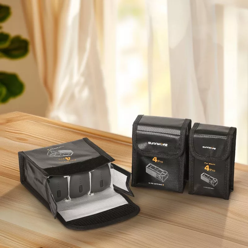 Custodia ignifuga per batterie SUNNYLIFE per 3x batterie DJI Mavic 4 Pro - nero