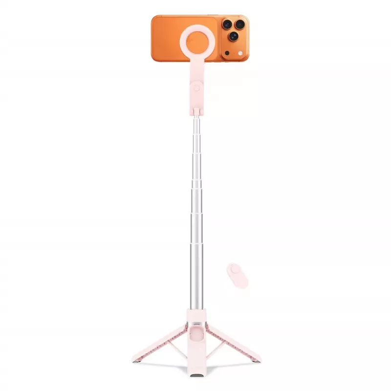 Asta selfie con treppiede Bluetooth MagSafe TECH-PROTECT L11S rosa