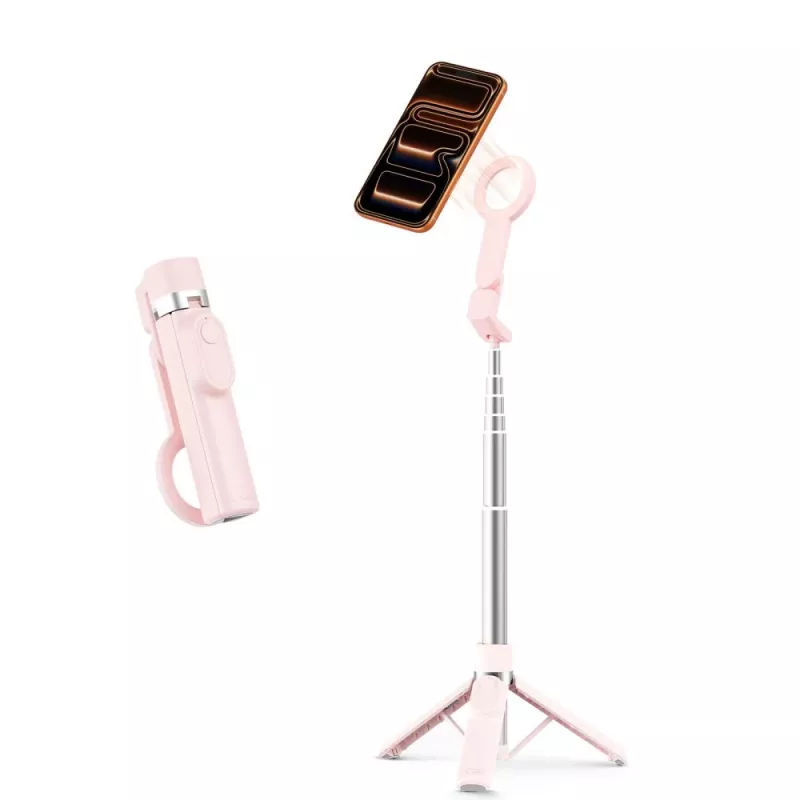 Asta selfie con treppiede Bluetooth MagSafe TECH-PROTECT L11S rosa