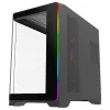 Case per PC gaming mid tower Rampage LYRON, 7x ventole ARGB PWM, vetro temperato, nero
