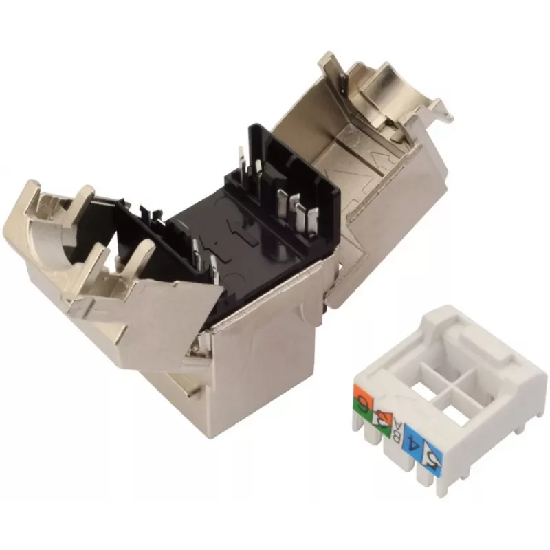 SOLARIX Modulo keystone Cat.6 STP RJ45, IDC senza attrezzi, nero