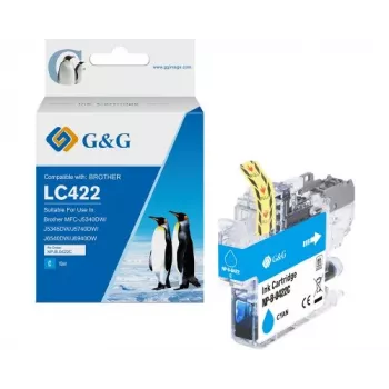 G&G Cartuccia di inchiostro compatibile per Brother LC422C ciano (550 pagine)
