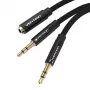 Vention BBLBAB cavo splitter audio 3,5 mm, femmina a 2x maschio, 0,6 m, nero