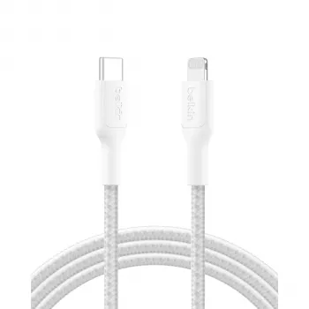 Belkin BOOSTCHARGE cavo USB-C a Lightning intrecciato 2m bianco