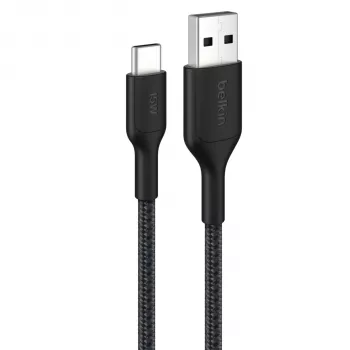 Belkin BOOSTCHARGE cavo USB-C a USB-A intrecciato 2m nero