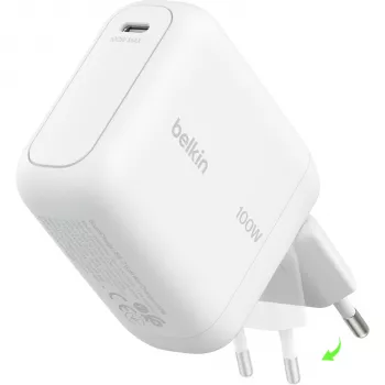 Belkin BoostCharge caricabatterie da parete USB-C GaN 100W bianco