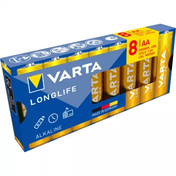 VARTA Longlife Power AA LR6 Mignon batterie alcaline, blister da 8