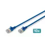 DIGITUS CAT 6A F-FTP cavo patch slim, 0,3 m, blu, confezione da 10, LSZH, 10 Gbps, RJ45