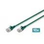 DIGITUS CAT 6A F-FTP cavo patch slim, 0,3 m, verde, confezione da 10