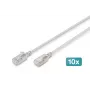 DIGITUS CAT 6A F/FTP cavo patch slim, 0,5 m, grigio, confezione da 10