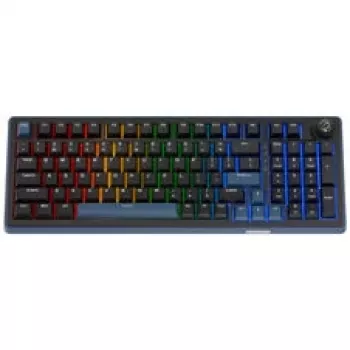 Ducky OK-M 98 tastiera gaming, layout 98%, hot-swappable, retroilluminazione RGB, ANSI US, switch lineari KTT Wine Red