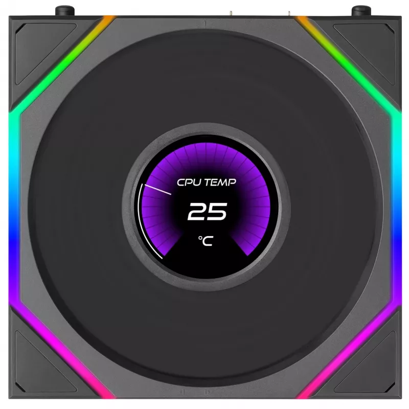 Lian Li UNI FAN TL LCD FLEX Wireless 120mm Reverse Blade ventola ARGB PWM con display LCD - nero