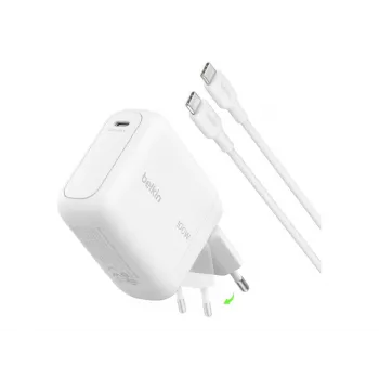 Belkin BOOSTCHARGE alimentatore USB-C GaN 100W con cavo USB-C a USB-C 1,5m - bianco