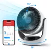 SwitchBot ventilatore intelligente a circolazione a batteria con 100 livelli di velocità, oscillazione orizzontale 90° e verticale 100°, Bluetooth e Wi-Fi (hub richiesto), bianco