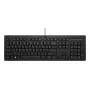 HP 125 G2 tastiera USB con filo, layout tedesco (QWERTZ), formato completo, membrana, resistente agli schizzi, nero - Bulk