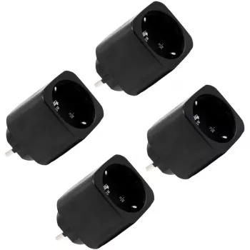 Shelly Plug M Gen3 presa smart confezione da 4 nera con monitoraggio energia, Wi-Fi e Bluetooth