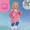 ZAPF CREATION BABY born set cappotto Sarah Engels 43cm - outfit per bambola rosa/grigio/bianco, 3 pezzi