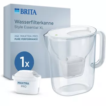 BRITA Style Essential XL caraffa filtrante bianca con cartuccia filtro MAXTRA PRO Pure Performance