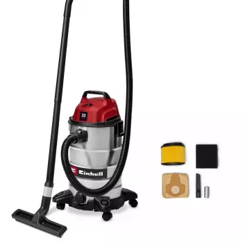 Einhell TC-VC 3055 S aspiratore per liquidi e polveri 30 l, 950 W, serbatoio in acciaio inox, funzione soffiante