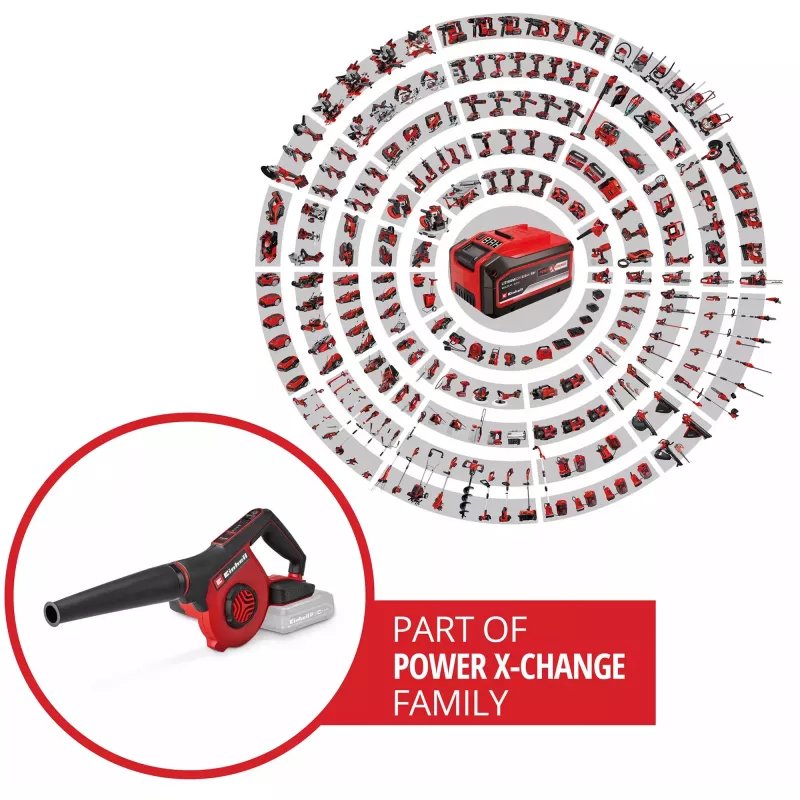 Einhell Power X-Change soffiatore per foglie a batteria TE-CB 18/270 Li - Solo (18 V, rosso/nero, senza batteria)