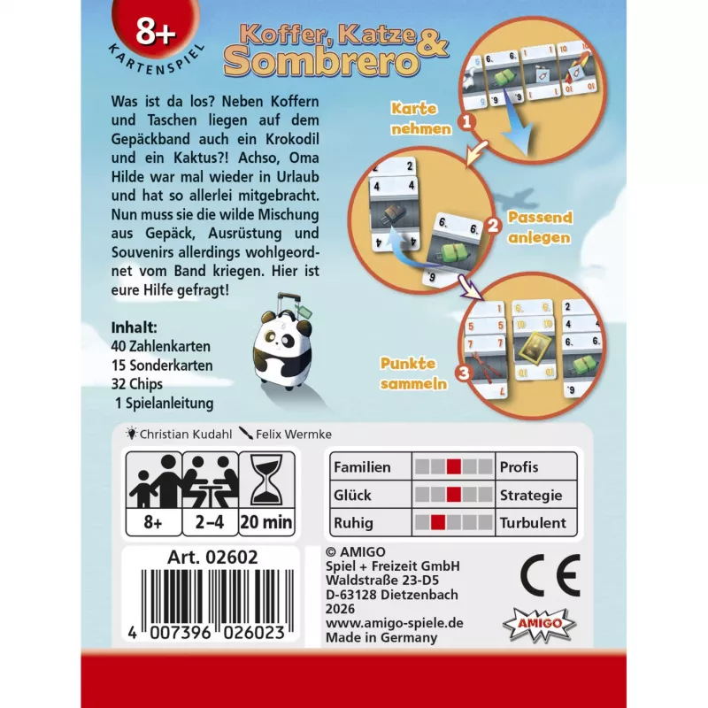 AMIGO Koffer, Katze & Sombrero gioco memory per bambini