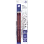 STAEDTLER Tradition Jumbo HB matite in grafite triangolari, confezione da 2, nere con strisce classiche