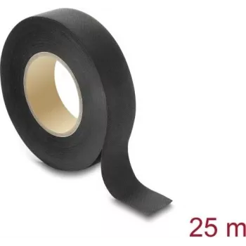 Delock nastro in tessuto 25 m x 19 mm strappabile a mano autoadesivo nero