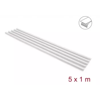 Delock canalina per cavi autoadesiva con coperchio scorrevole 15 x 10 mm - 1 m, confezione da 5, bianco