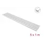 Delock canalina per cavi autoadesiva con coperchio scorrevole 15 x 10 mm - 1 m, confezione da 5, bianco