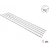 Delock canalina per cavi autoadesiva con coperchio scorrevole 20 x 10 mm, 1 m, confezione da 5, bianco
