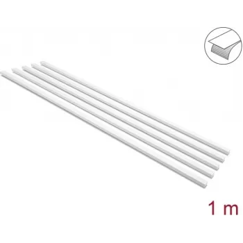 Delock canalina per cavi autoadesiva con coperchio scorrevole 20 x 10 mm, 1 m, confezione da 5, bianco