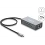 Delock adattatore di rete USB Type-C Gigabit Ethernet con RJ45 PoE e USB Power Delivery